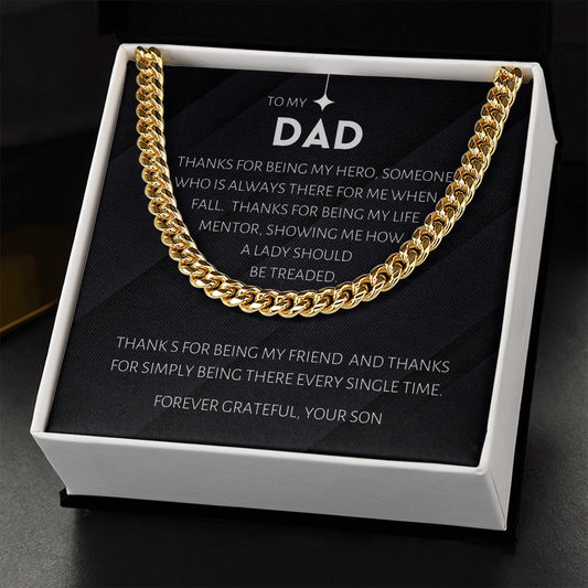To My Dad | Chain Necklace | Thank`s For Being My Hero ...