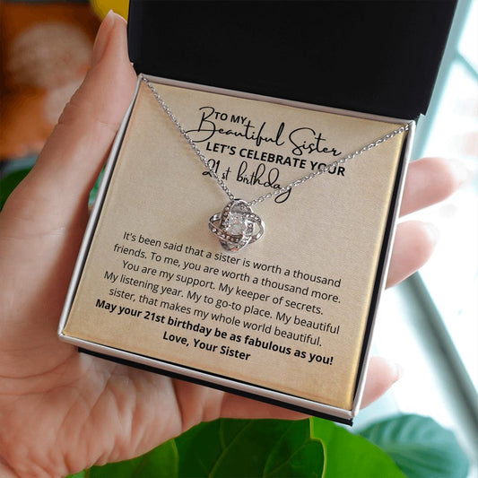 To My Sister | Necklace For 21st Birthday