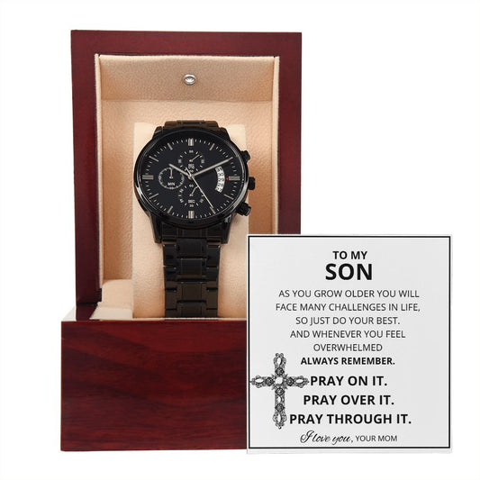 To My Son | Black Chronograph Watch